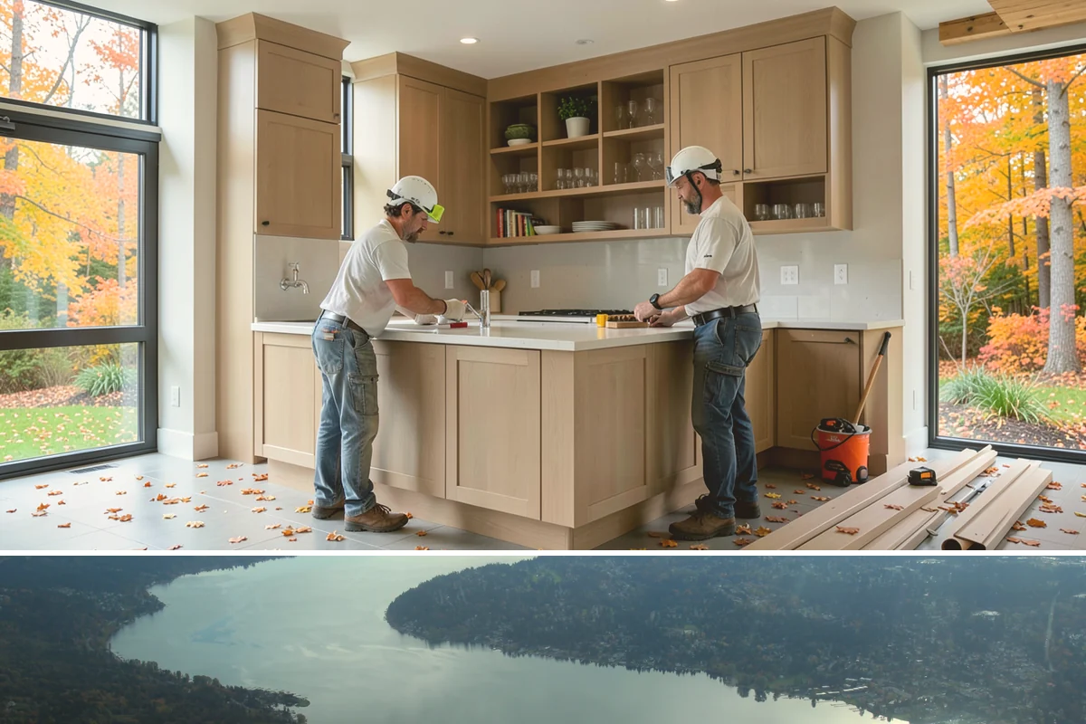 Natural Stone Tile Installation in Sammamish, King County, WA - Stone tiling is an indoor project that can proceed year-round, sealing included, regardless of outdoor conditions.