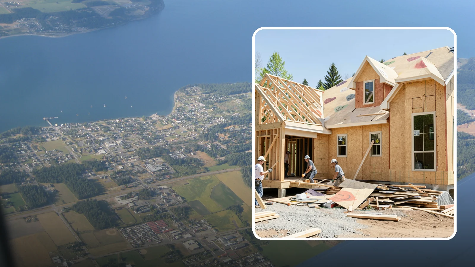 New Home Framing in Coupeville, Island County, WA - Structural framing of new homes, from the sill plate to the roof trusses.