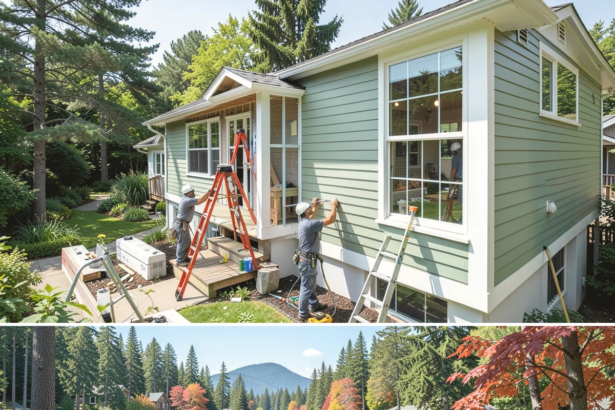 New Home Framing in Covington, King County, WA - We push to frame and dry-in during summer dry spells so the structure isn't saturated by fall rain.