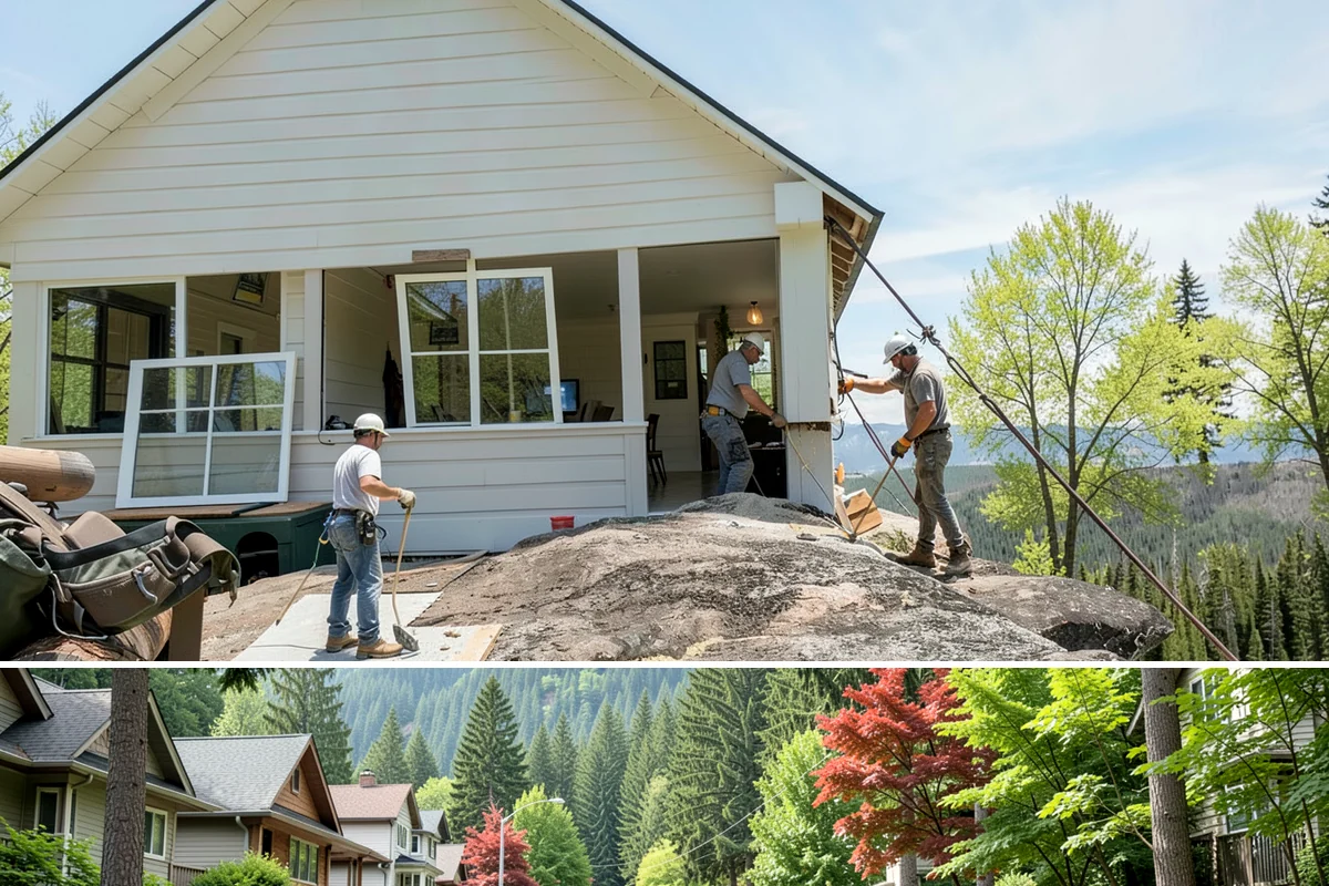 New Home Framing in Darrington, Snohomish County, WA - We push to frame and dry-in during summer dry spells so the structure isn't saturated by fall rain.