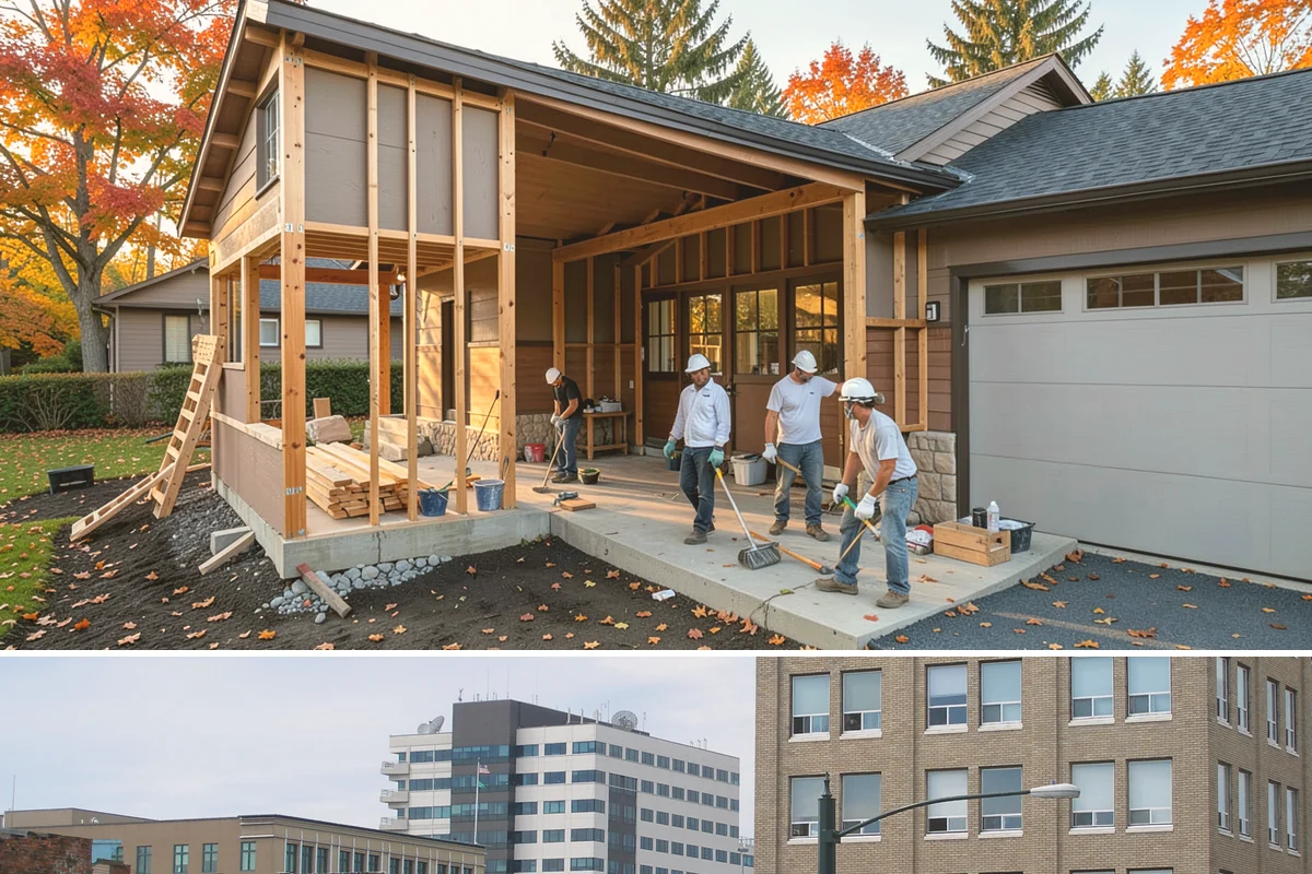 New Home Framing in Everett, Snohomish County, WA - We push to frame and dry-in during summer dry spells so the structure isn't saturated by fall rain.
