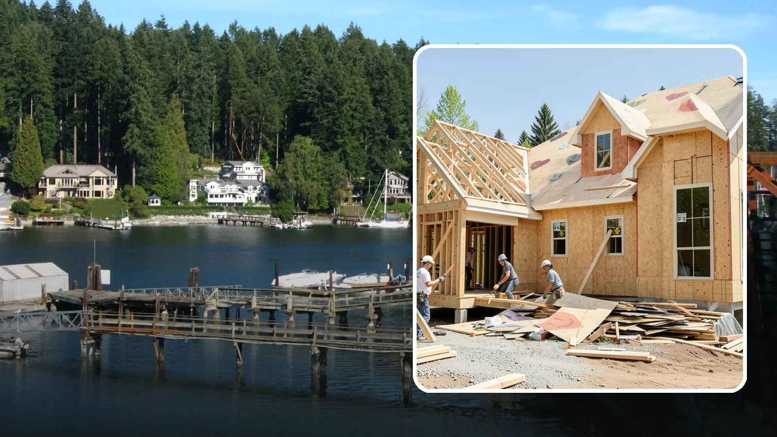 New Home Framing in Gig Harbor, Pierce County, WA - Structural framing of new homes, from the sill plate to the roof trusses.