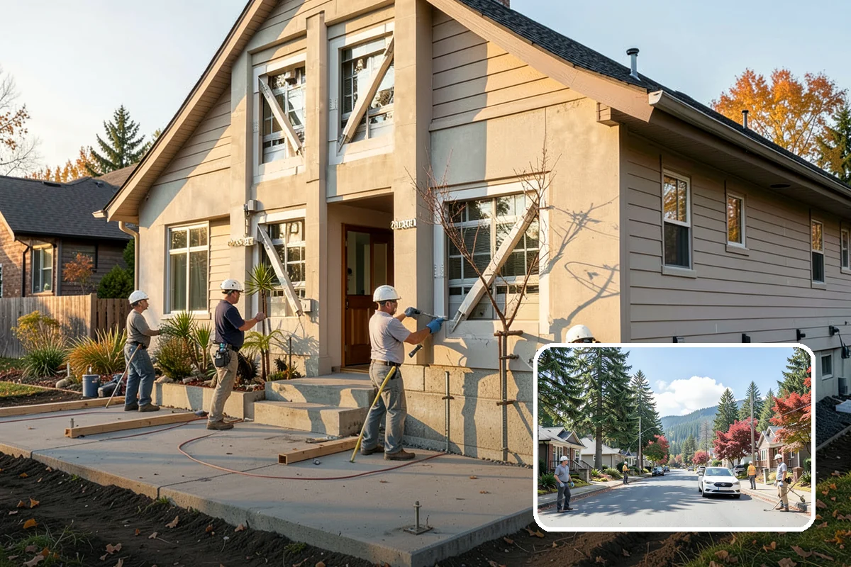 New Home Framing in Hunts Point, King County, WA - Framing built to engineered seismic specifications