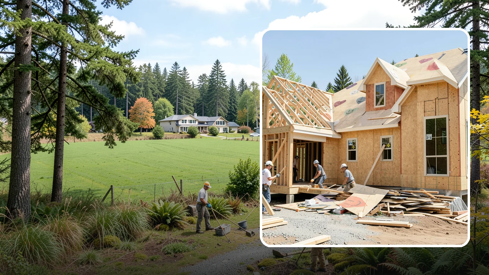 New Home Framing in Lyman, Skagit County, WA - Structural framing of new homes, from the sill plate to the roof trusses.