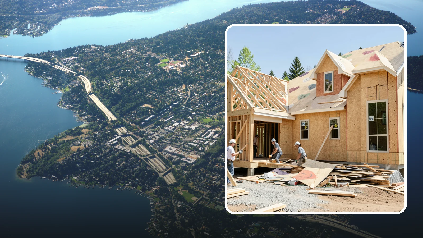 New Home Framing in Mercer Island, King County, WA - Structural framing of new homes, from the sill plate to the roof trusses.
