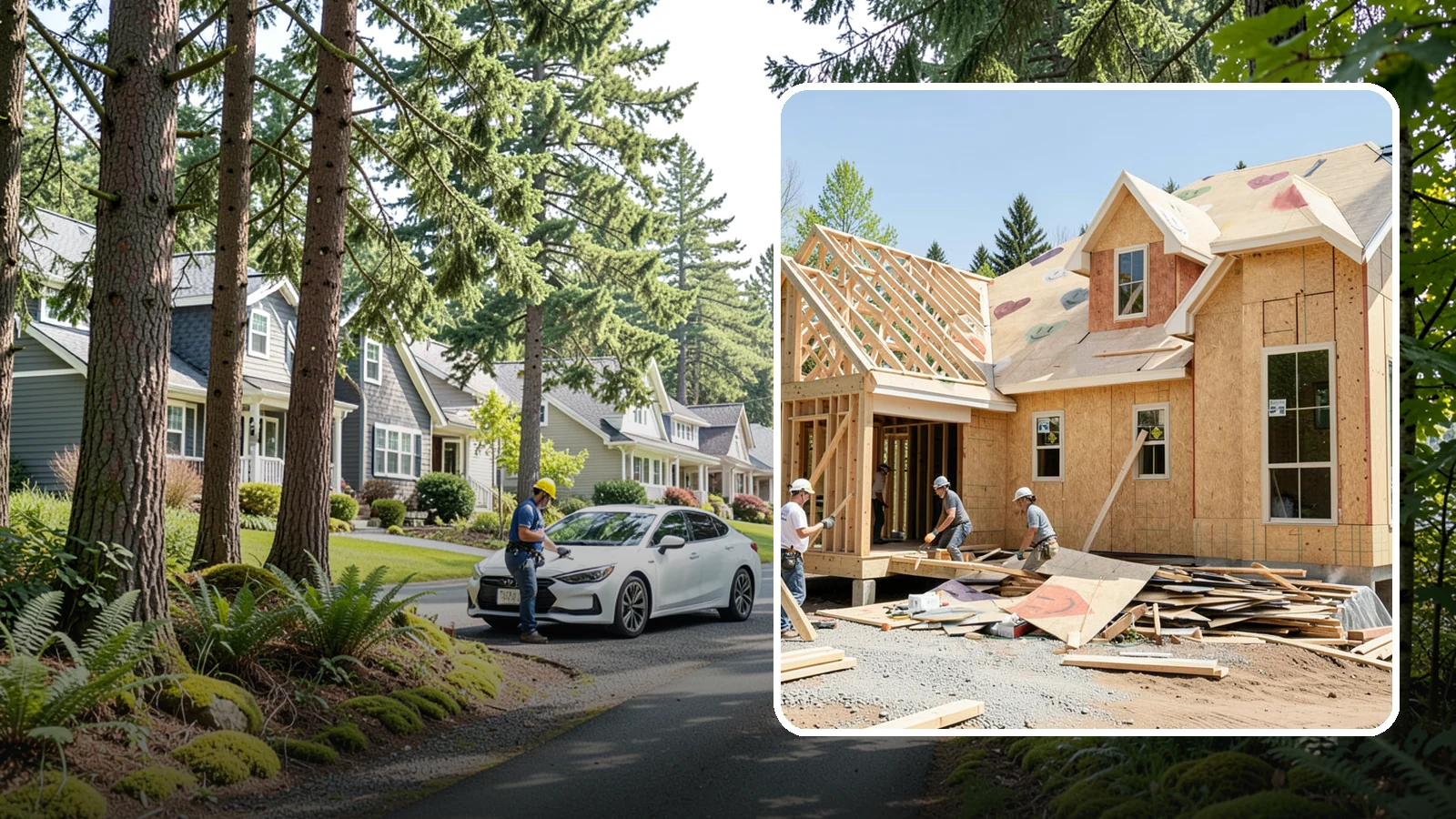 New Home Framing in Normandy Park, King County, WA - Structural framing of new homes, from the sill plate to the roof trusses.