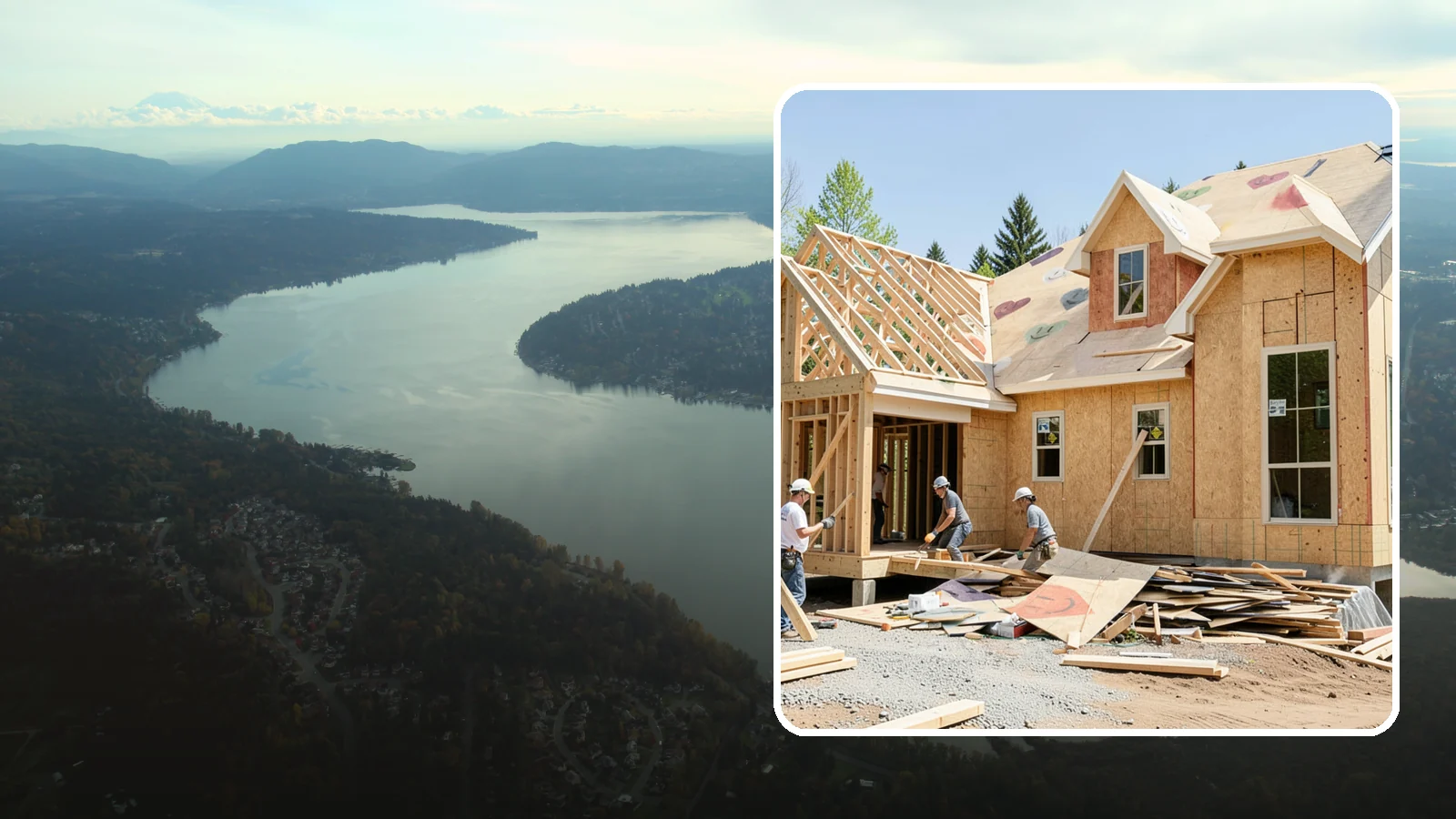 New Home Framing in Sammamish, King County, WA - Structural framing of new homes, from the sill plate to the roof trusses.