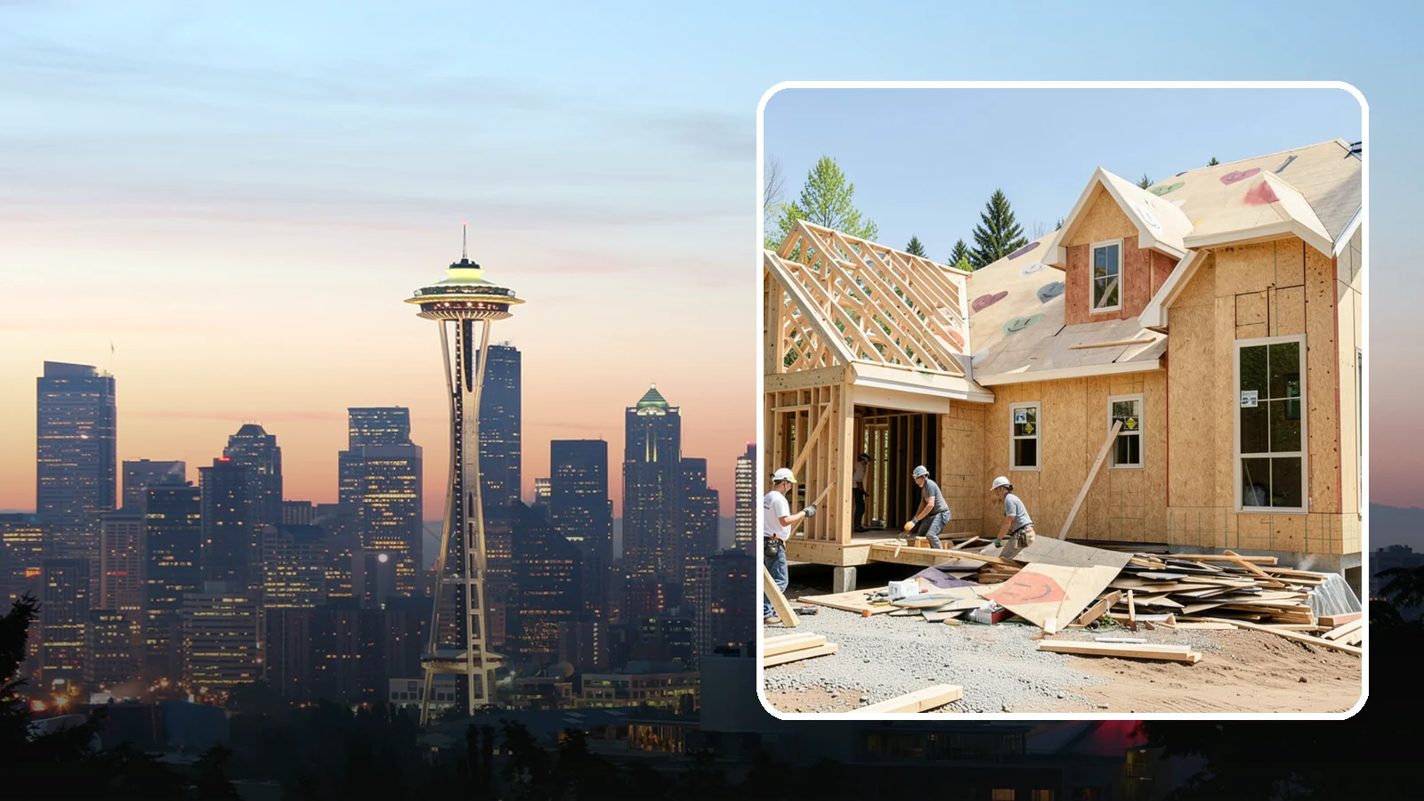 New Home Framing in Seattle, King County, WA - Structural framing of new homes, from the sill plate to the roof trusses.