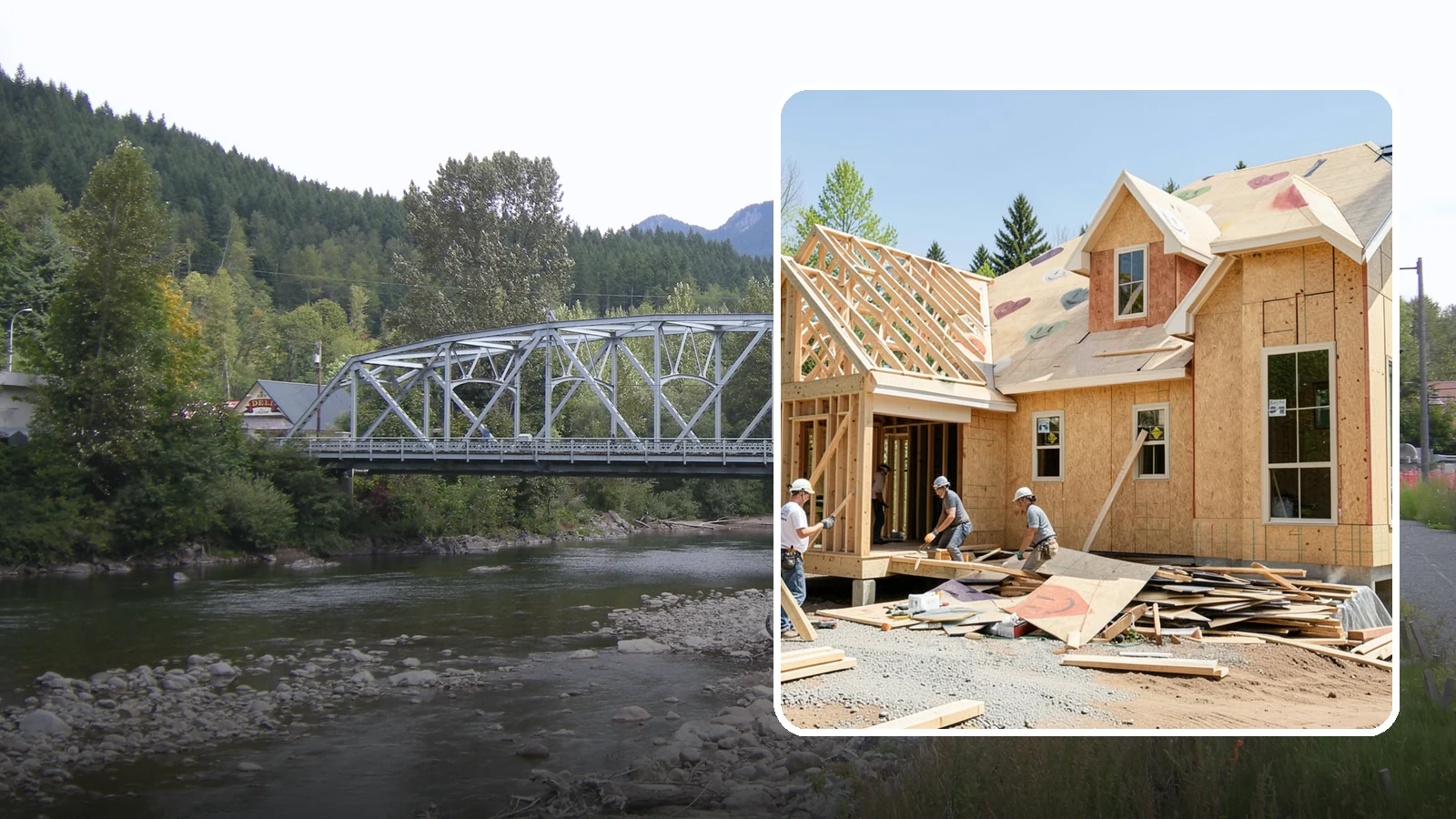 New Home Framing in Skykomish, King County, WA - Structural framing of new homes, from the sill plate to the roof trusses.