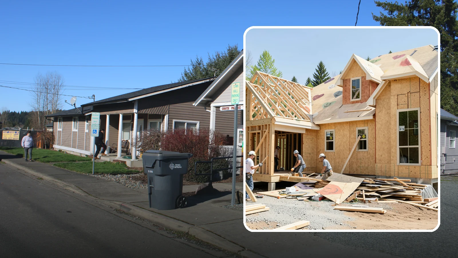 New Home Framing in South Prairie, Pierce County, WA - Structural framing of new homes, from the sill plate to the roof trusses.