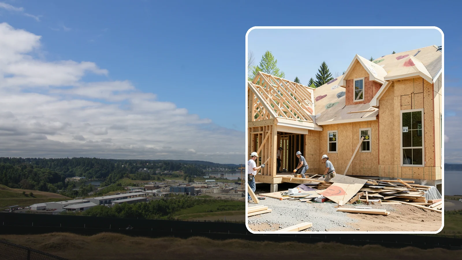 New Home Framing in University Place, Pierce County, WA - Structural framing of new homes, from the sill plate to the roof trusses.