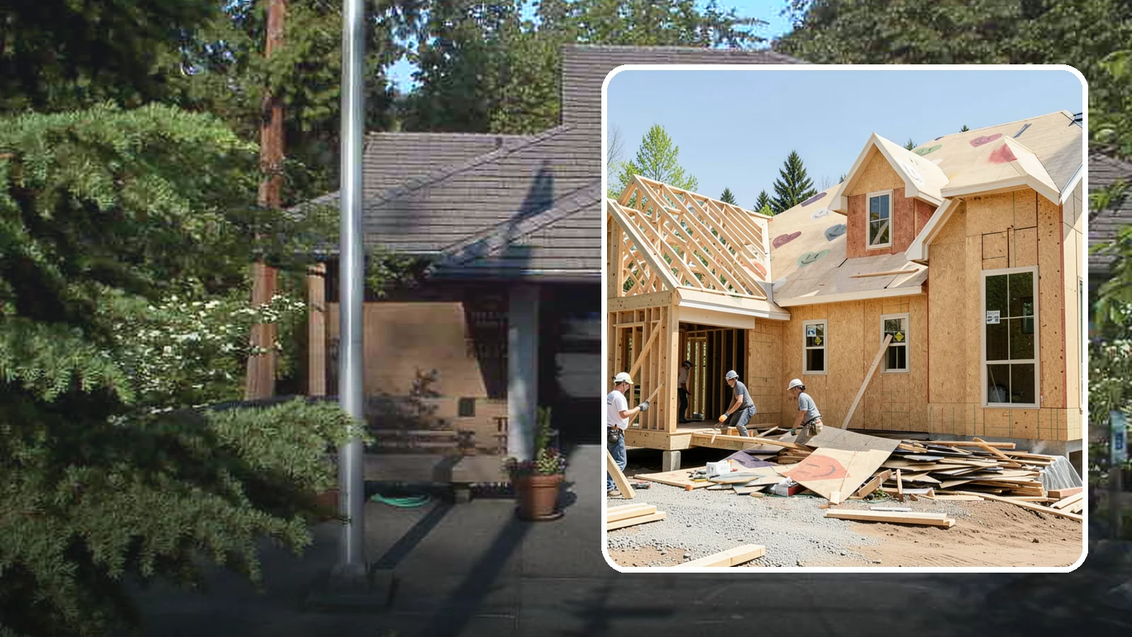 New Home Framing in Yarrow Point, King County, WA - Structural framing of new homes, from the sill plate to the roof trusses.