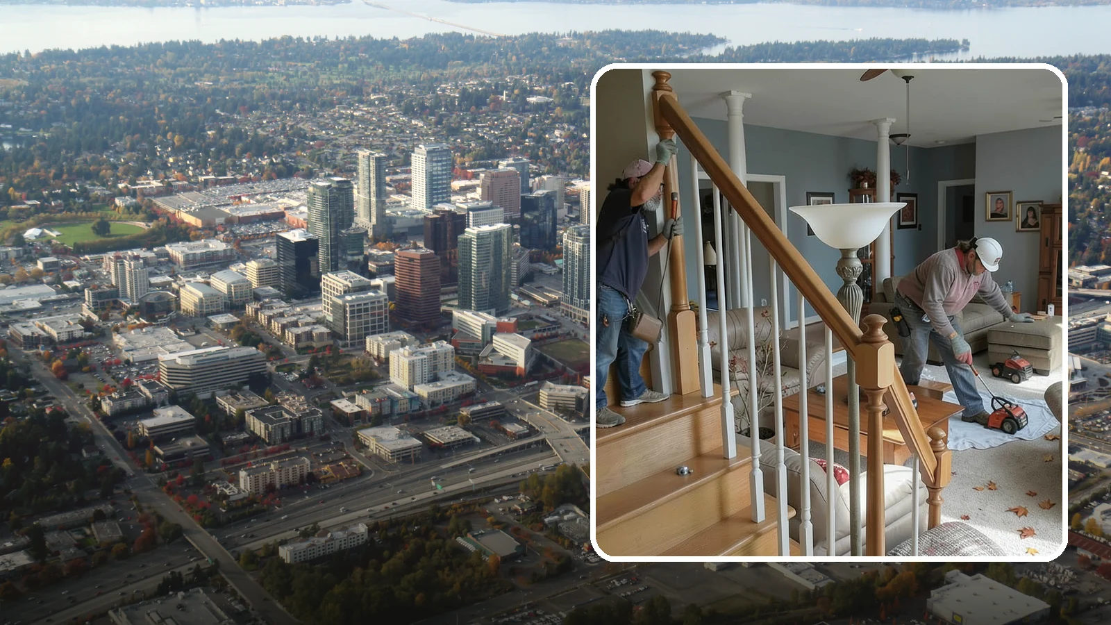 Newel Post Installation in Bellevue, King County, WA - Sturdy newel posts installed to anchor railings and add a finished stair detail.