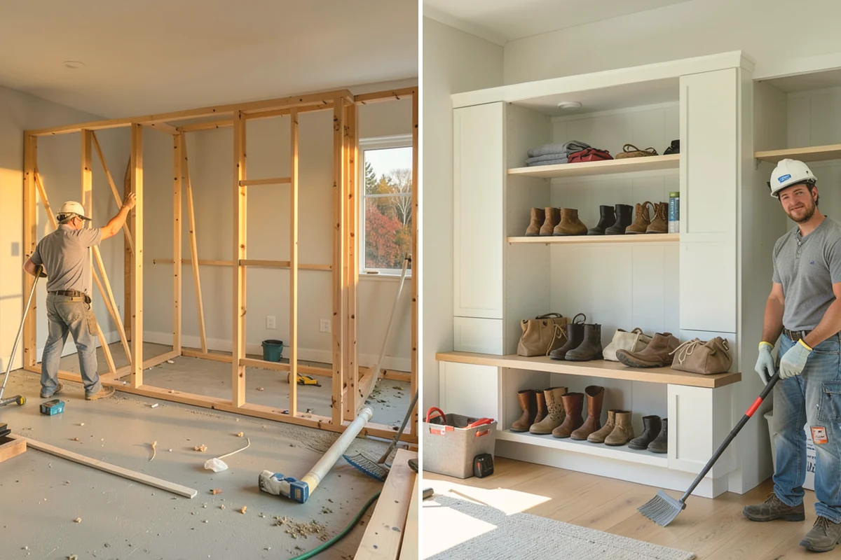 Newel Post Installation in Bellevue, King County, WA - Locate framing and plan the anchoring method