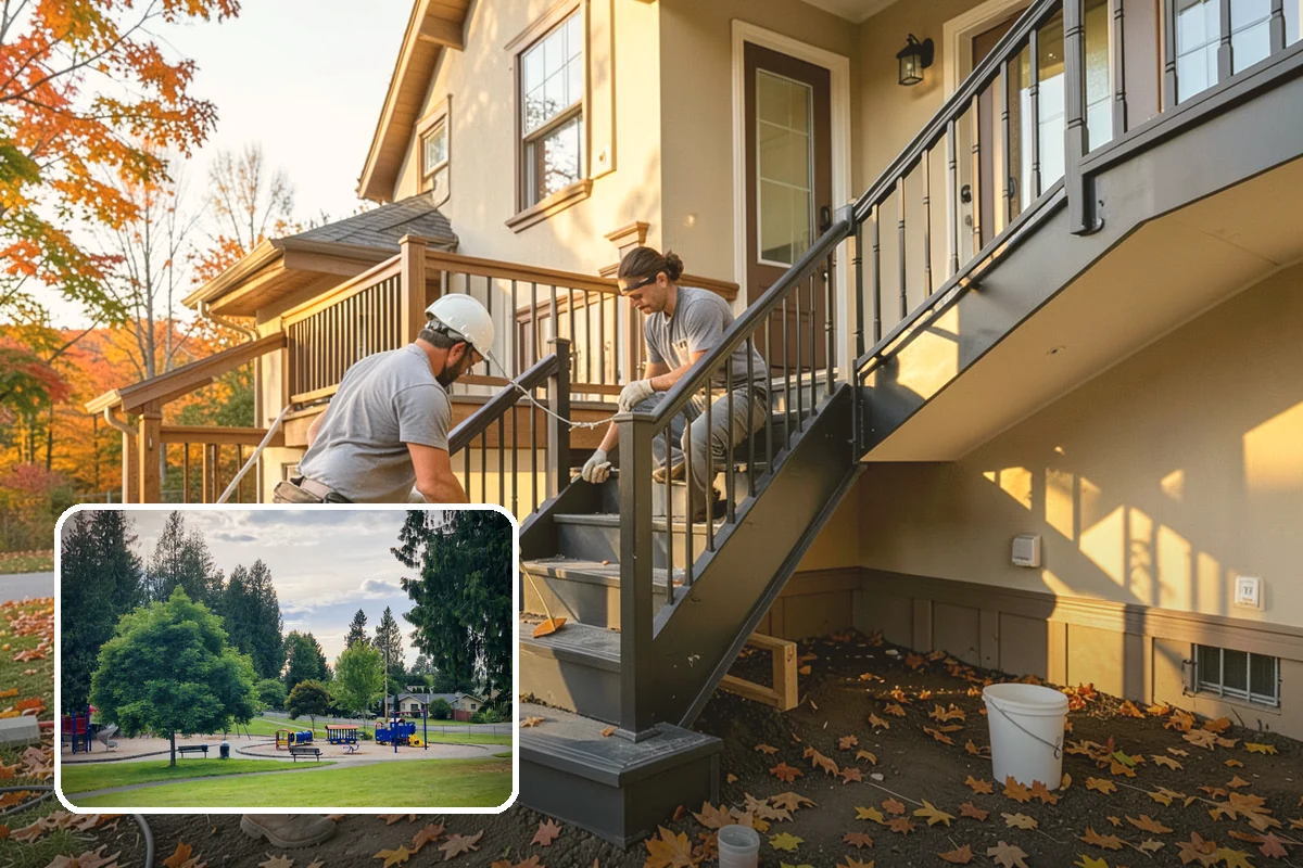 Newel Post Installation in Bonney Lake, Pierce County, WA - Anchors the railing for a solid, wobble-free feel