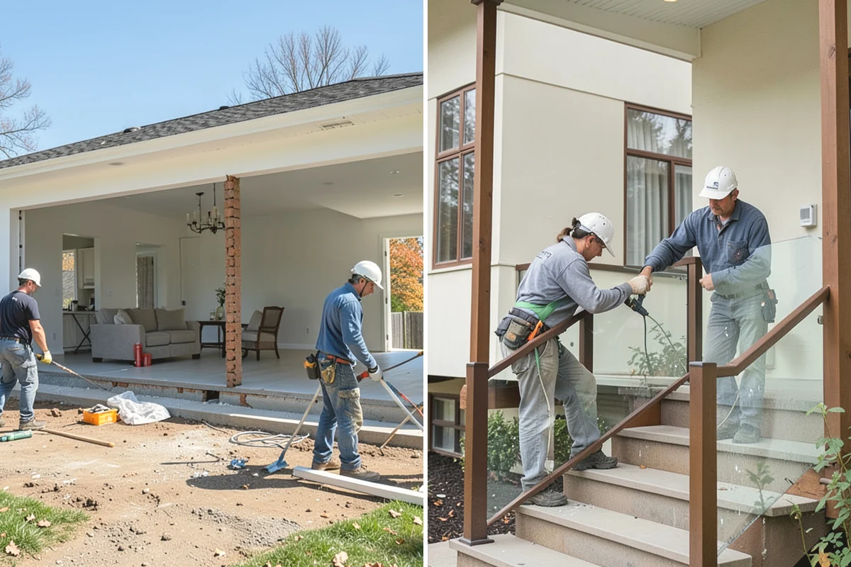 Newel Post Installation in Burien, King County, WA - Locate framing and plan the anchoring method
