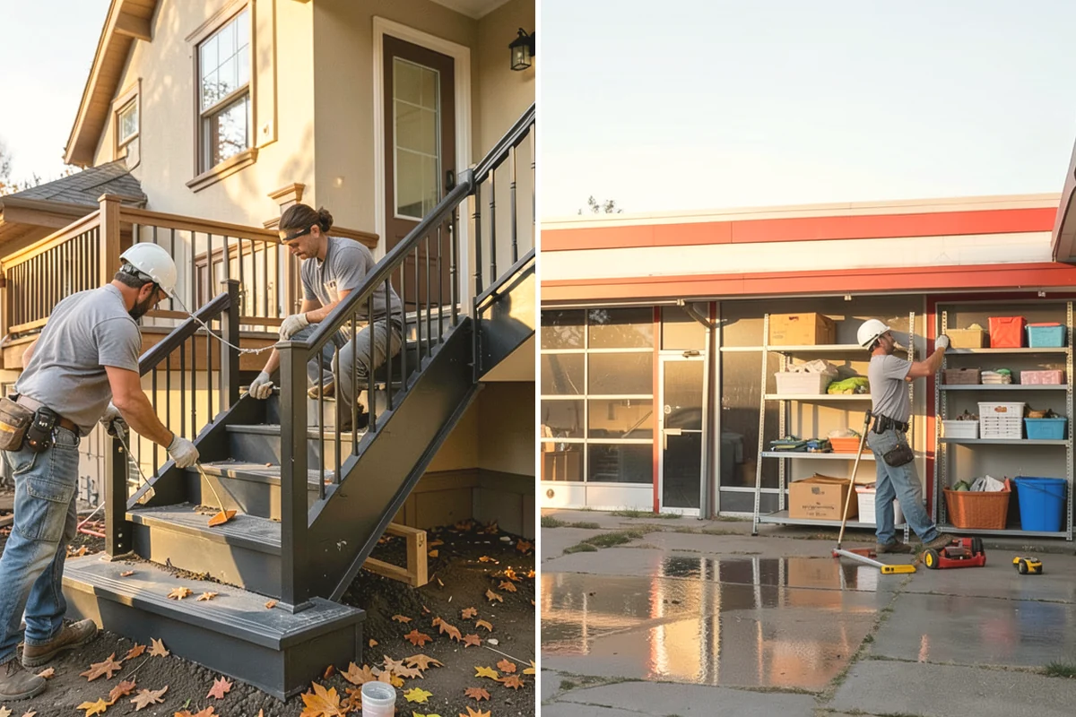 Newel Post Installation in Covington, King County, WA - Locate framing and plan the anchoring method