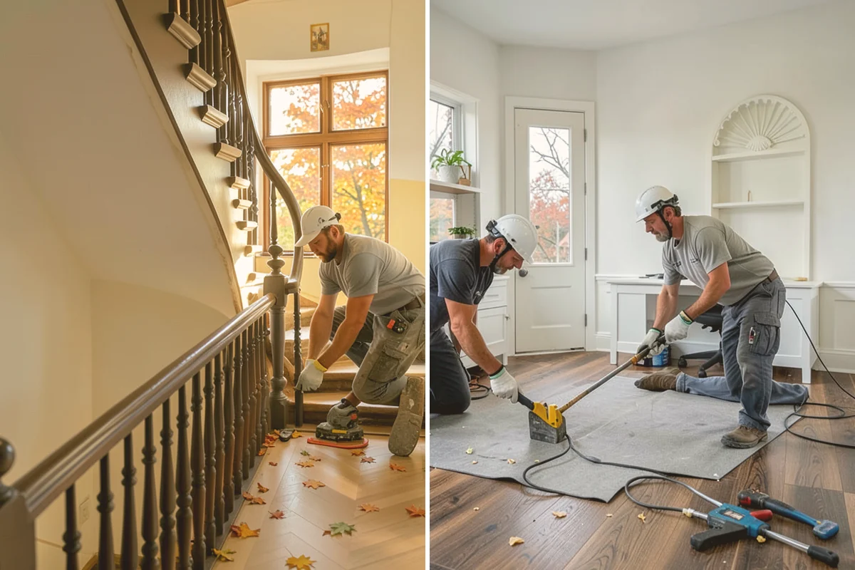 Newel Post Installation in Kirkland, King County, WA - Locate framing and plan the anchoring method