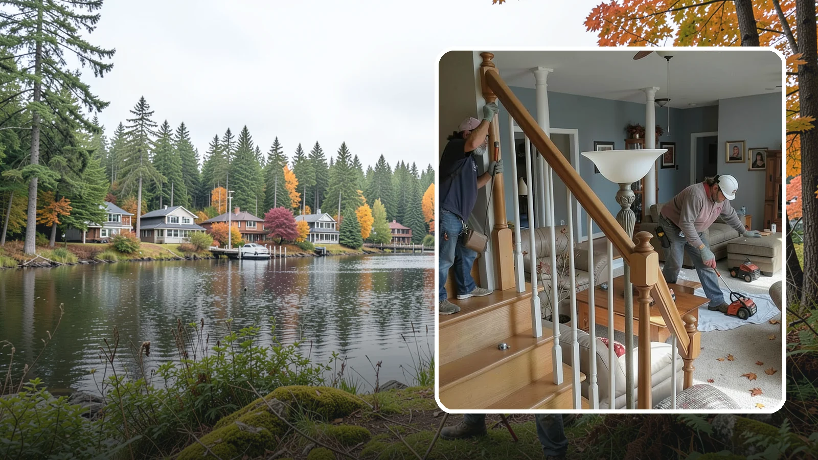 Newel Post Installation in La Conner, Skagit County, WA - Sturdy newel posts installed to anchor railings and add a finished stair detail.