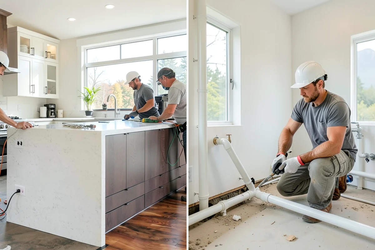 Newel Post Installation in Lake Forest Park, King County, WA - Locate framing and plan the anchoring method