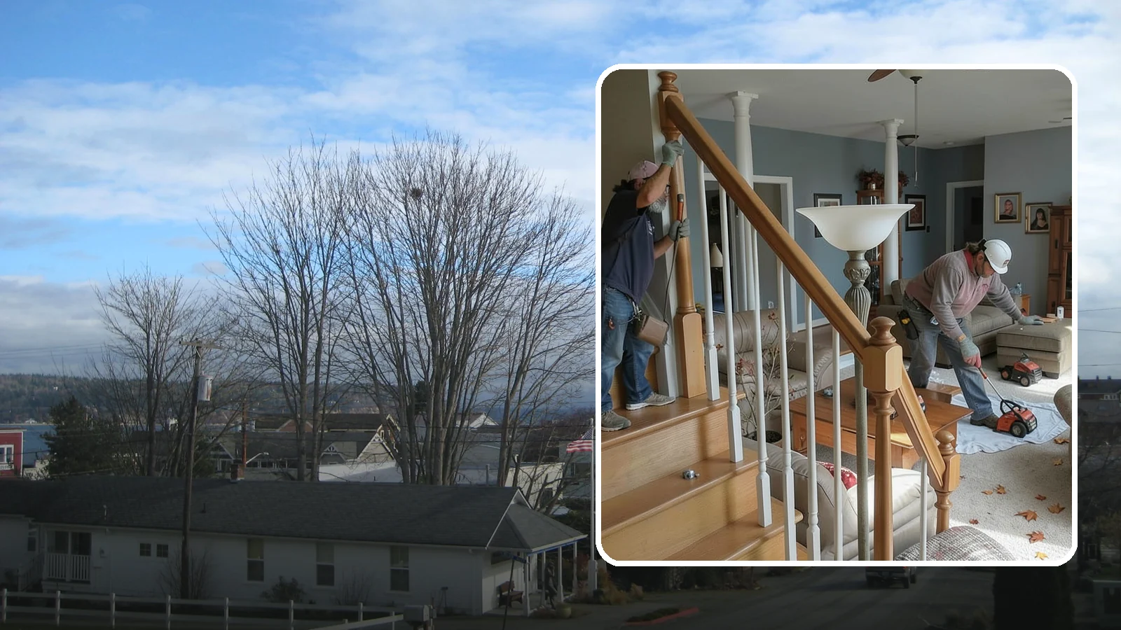 Newel Post Installation in Langley, Island County, WA - Sturdy newel posts installed to anchor railings and add a finished stair detail.