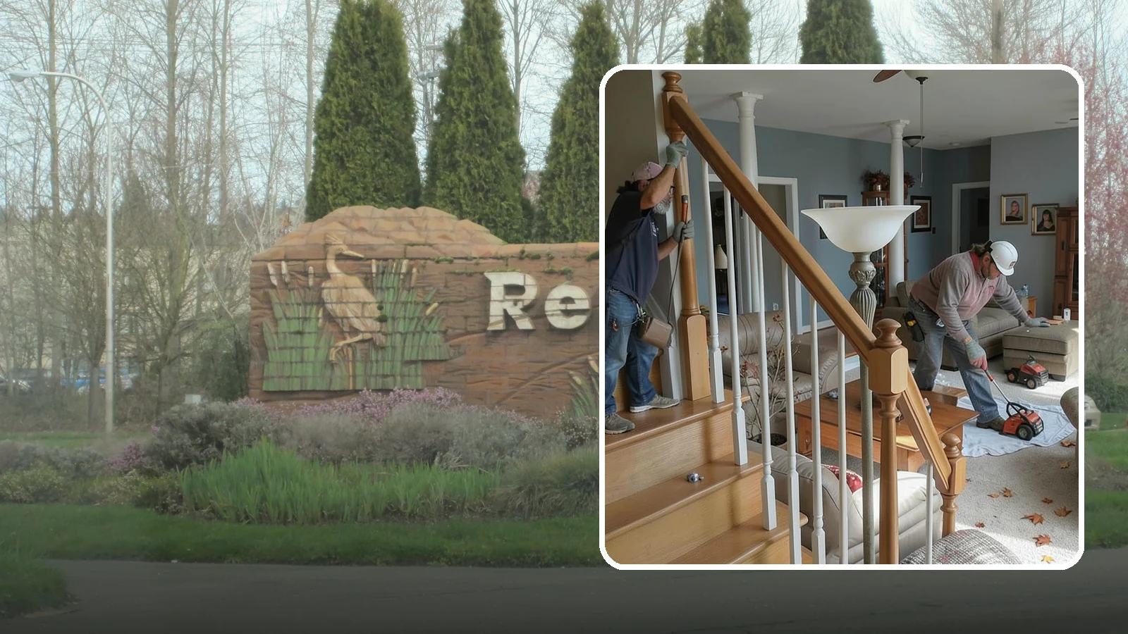 Newel Post Installation in Renton, King County, WA - Sturdy newel posts installed to anchor railings and add a finished stair detail.