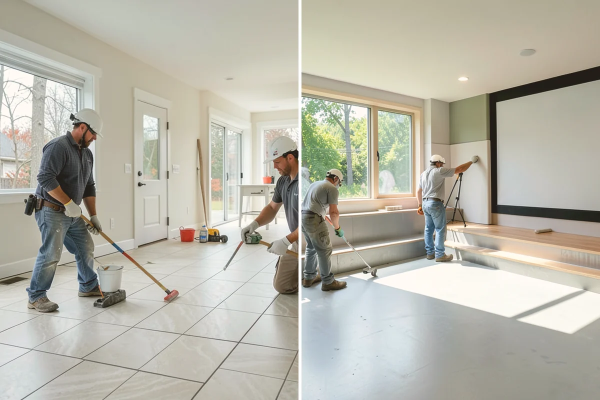 Newel Post Installation in Sammamish, King County, WA - Locate framing and plan the anchoring method