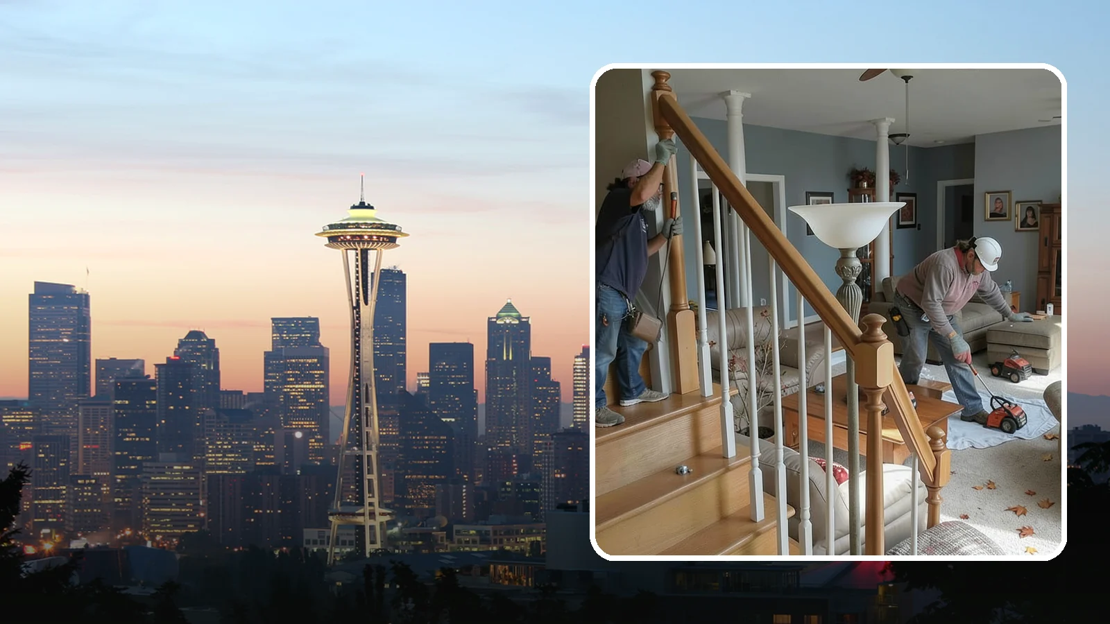 Newel Post Installation in Seattle, King County, WA - Sturdy newel posts installed to anchor railings and add a finished stair detail.