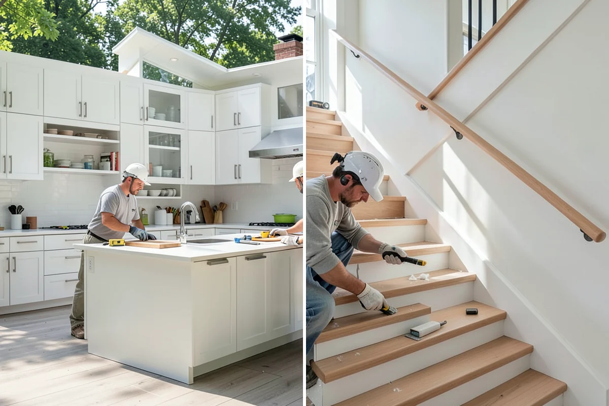 Newel Post Installation in Shoreline, King County, WA - Locate framing and plan the anchoring method