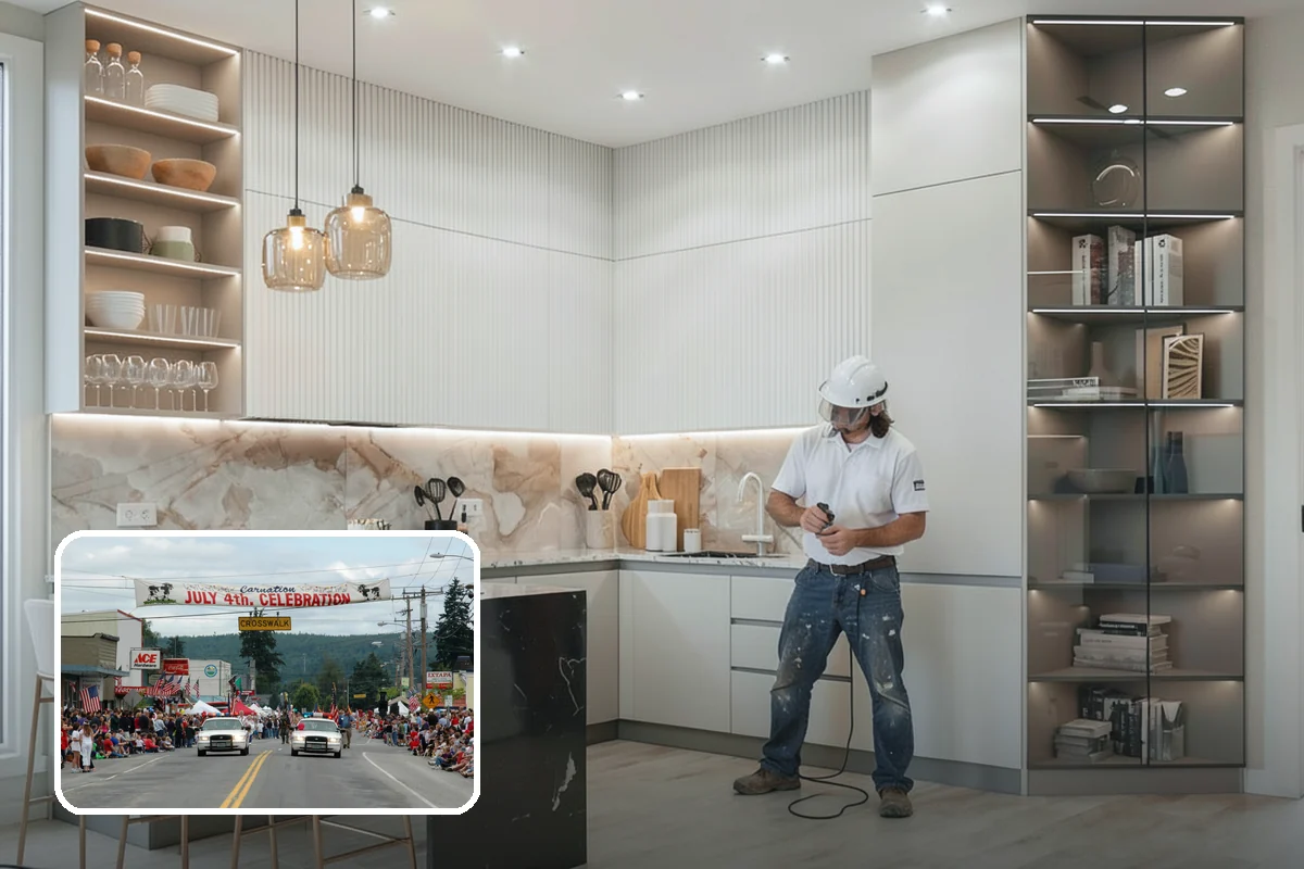 Niche Construction in Carnation, King County, WA - Adds display or storage without bumping out walls