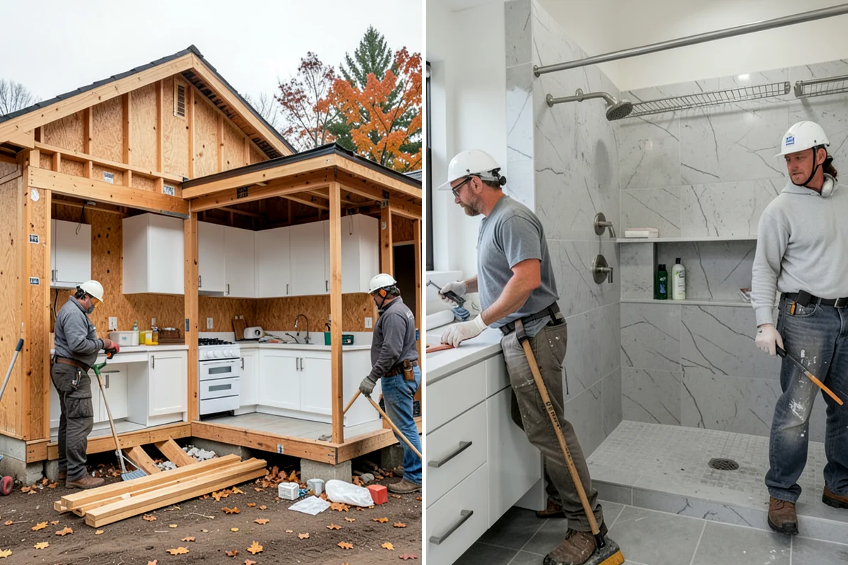 Niche Construction in DuPont, Pierce County, WA - Locate framing and plan the niche