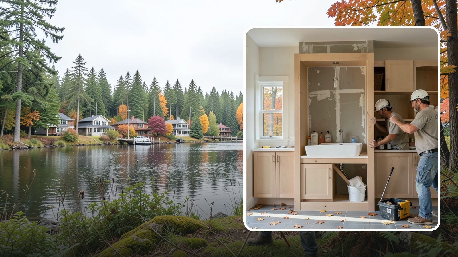 Niche Construction in La Conner, Skagit County, WA - Framing recessed wall niches to display art, add shower storage, or create architectural interest.