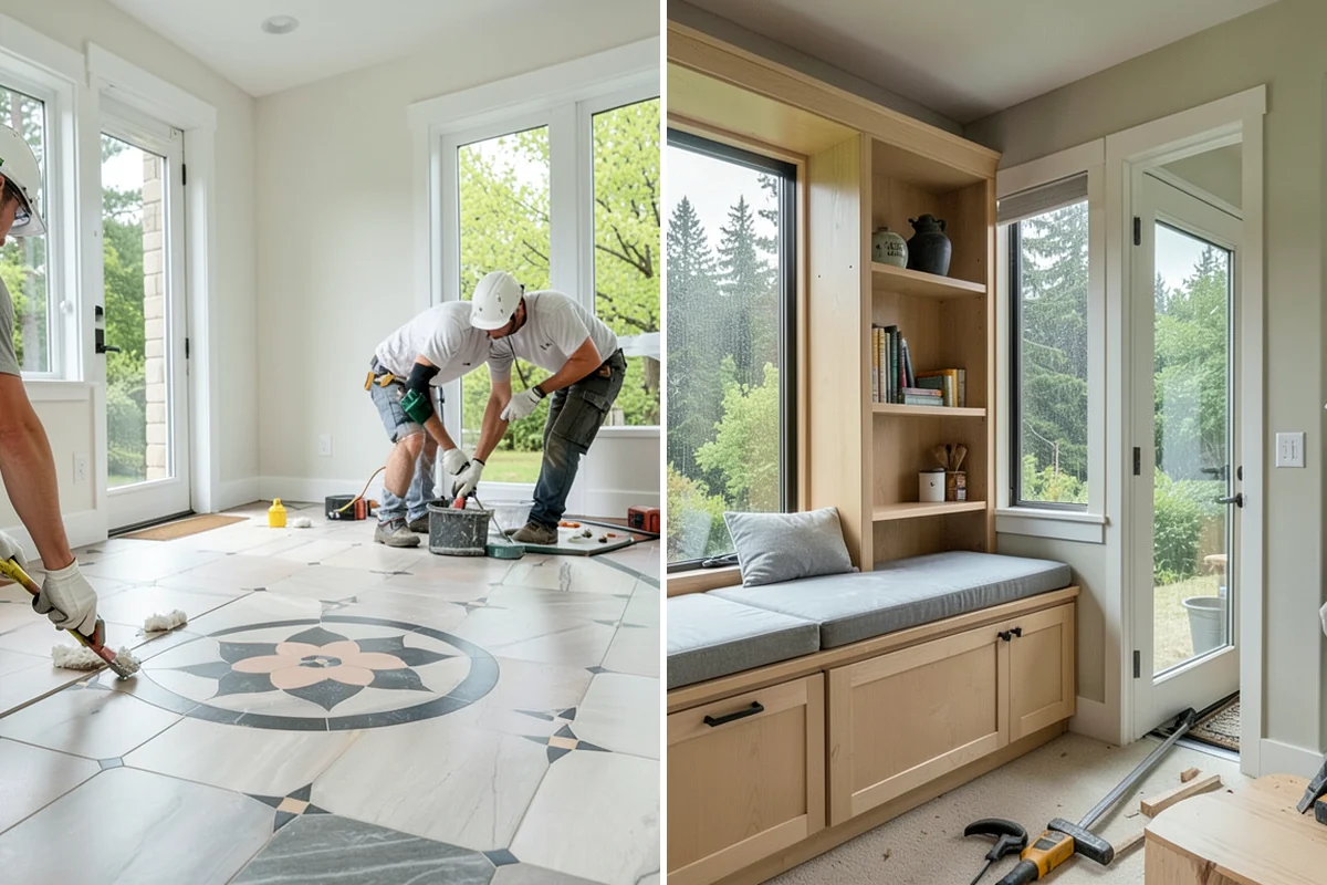 Niche Construction in Maple Valley, King County, WA - Locate framing and plan the niche