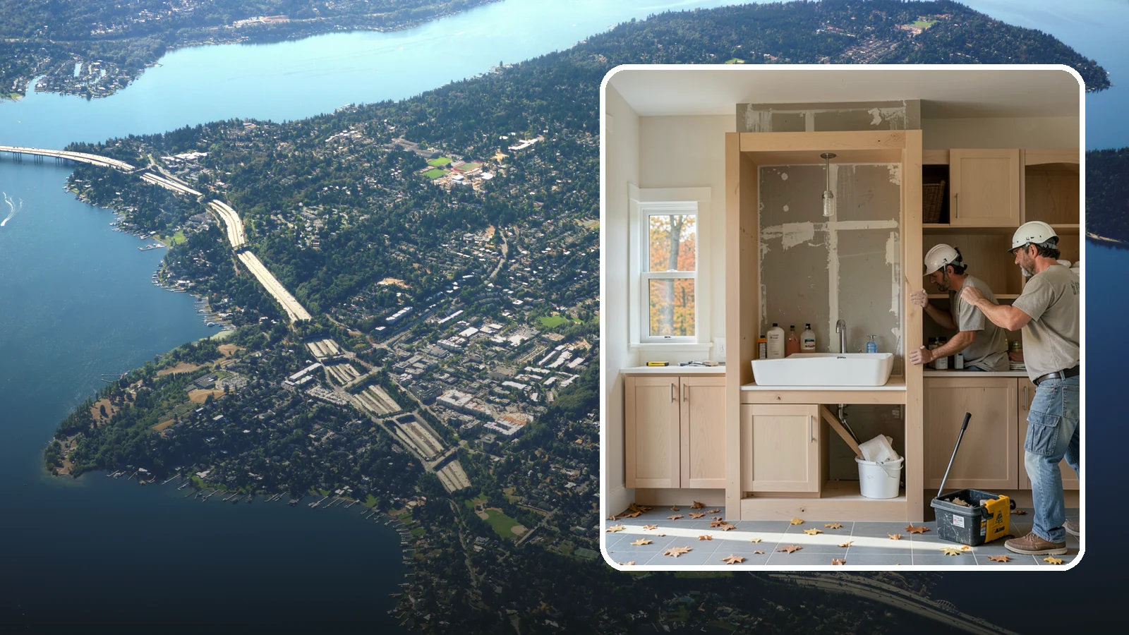 Niche Construction in Mercer Island, King County, WA - Framing recessed wall niches to display art, add shower storage, or create architectural interest.