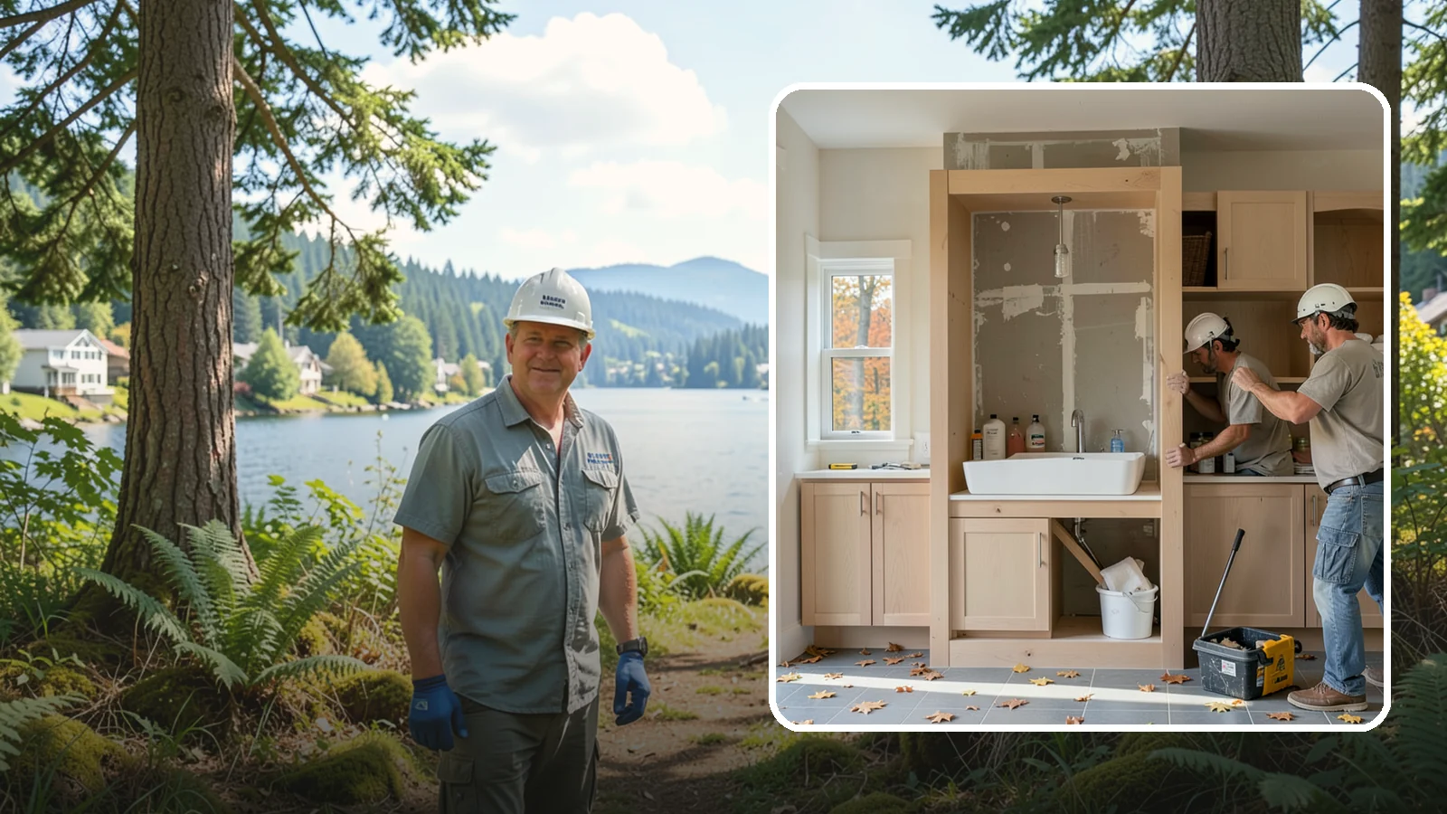 Niche Construction in Milton, King County, WA - Framing recessed wall niches to display art, add shower storage, or create architectural interest.