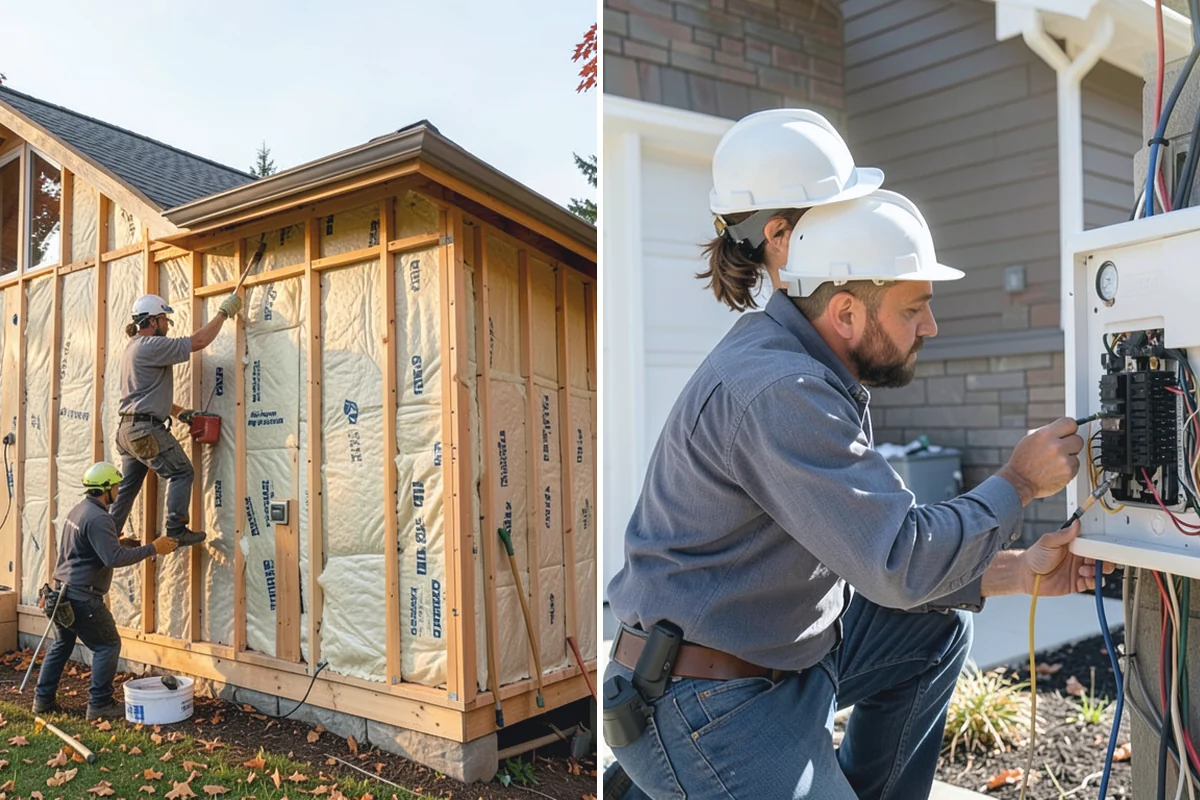 Niche Construction in South Prairie, Pierce County, WA - Locate framing and plan the niche