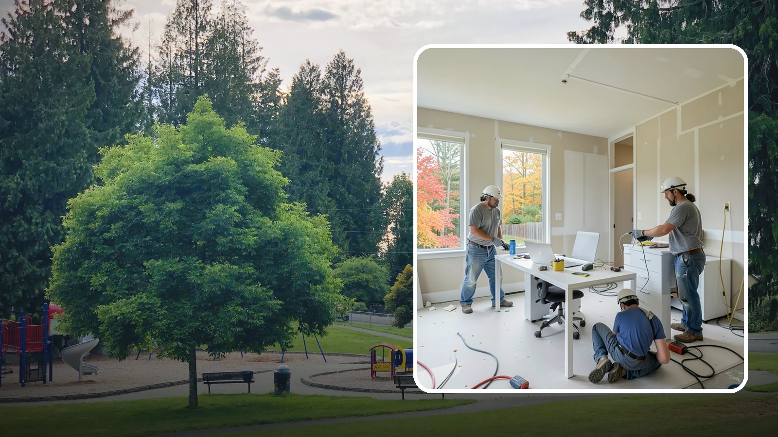 Office Buildout in Bonney Lake, Pierce County, WA - Construction of functional, modern office environments within commercial buildings.