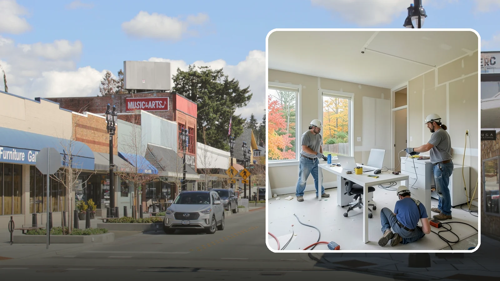 Office Buildout in Bothell, King County, WA - Construction of functional, modern office environments within commercial buildings.