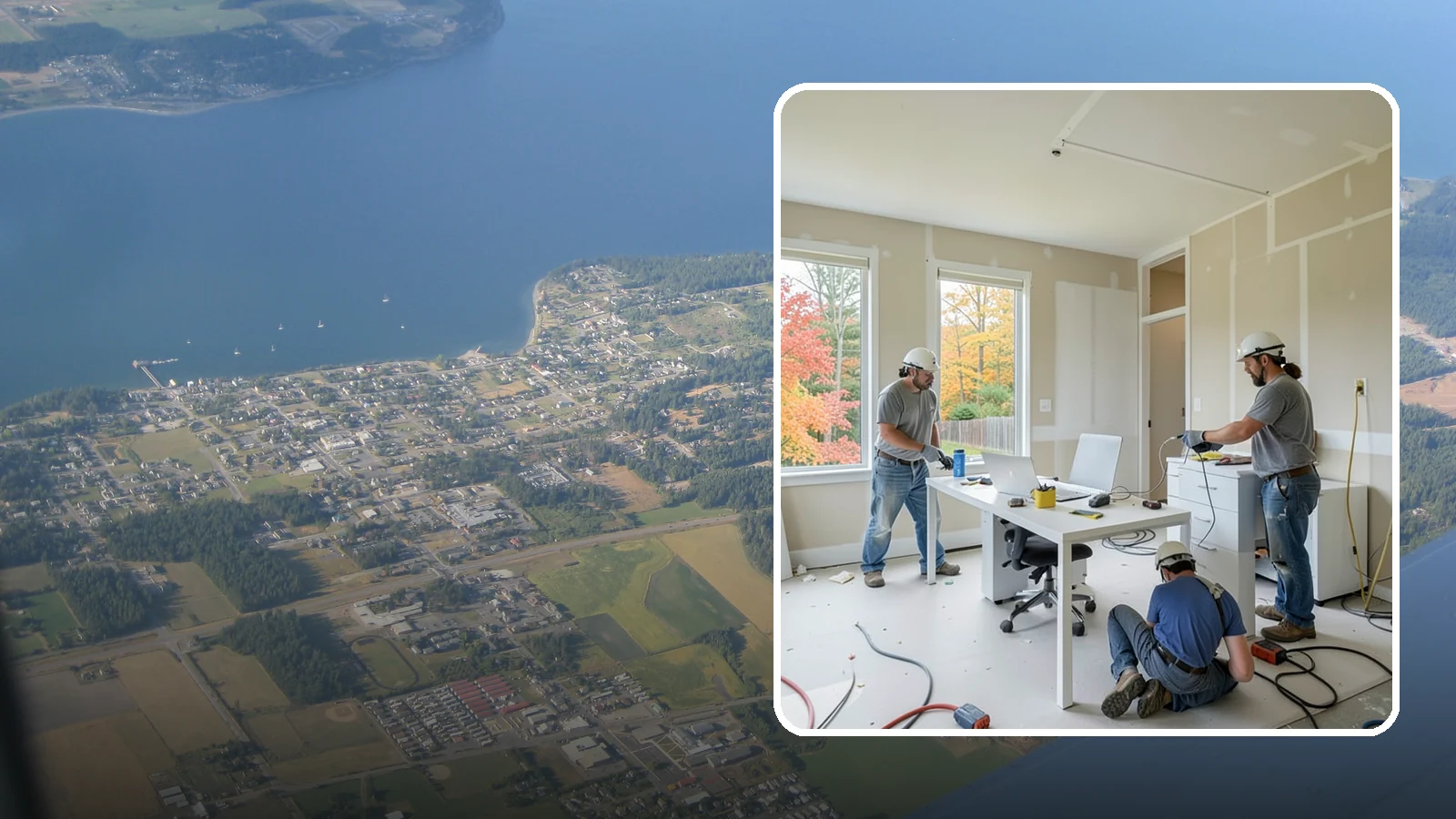 Office Buildout in Coupeville, Island County, WA - Construction of functional, modern office environments within commercial buildings.