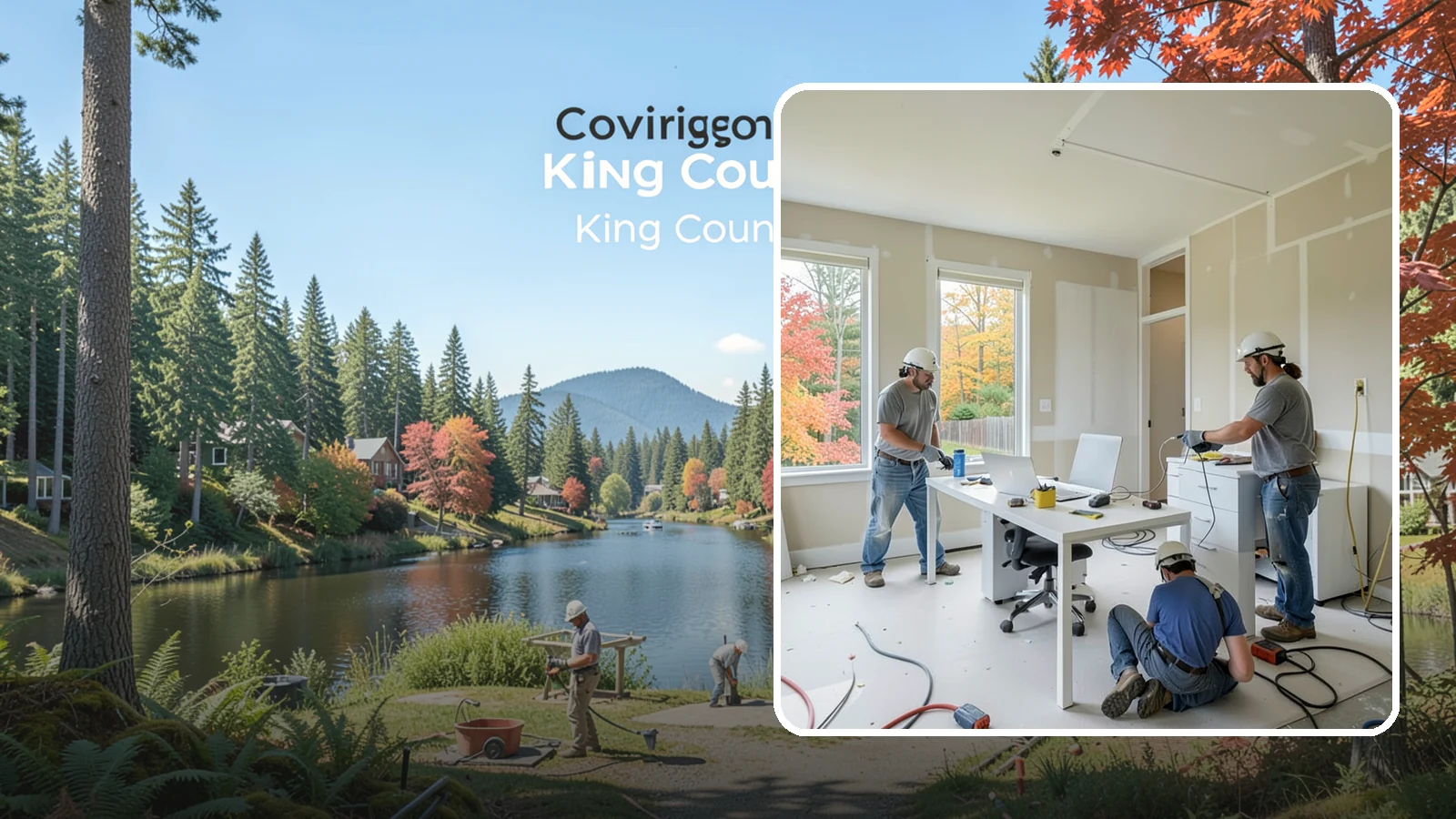 Office Buildout in Covington, King County, WA - Construction of functional, modern office environments within commercial buildings.