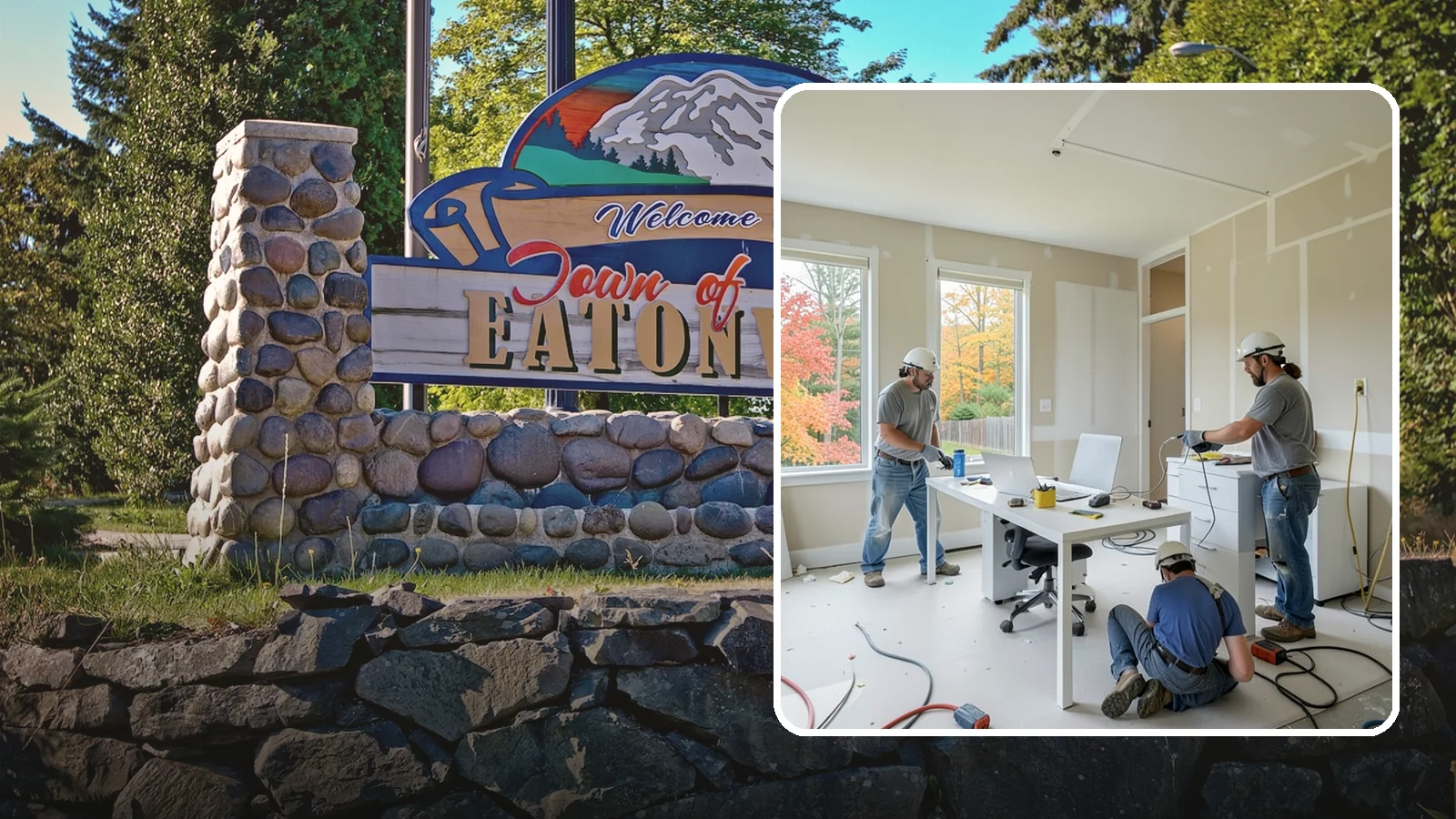 Office Buildout in Eatonville, Pierce County, WA - Construction of functional, modern office environments within commercial buildings.