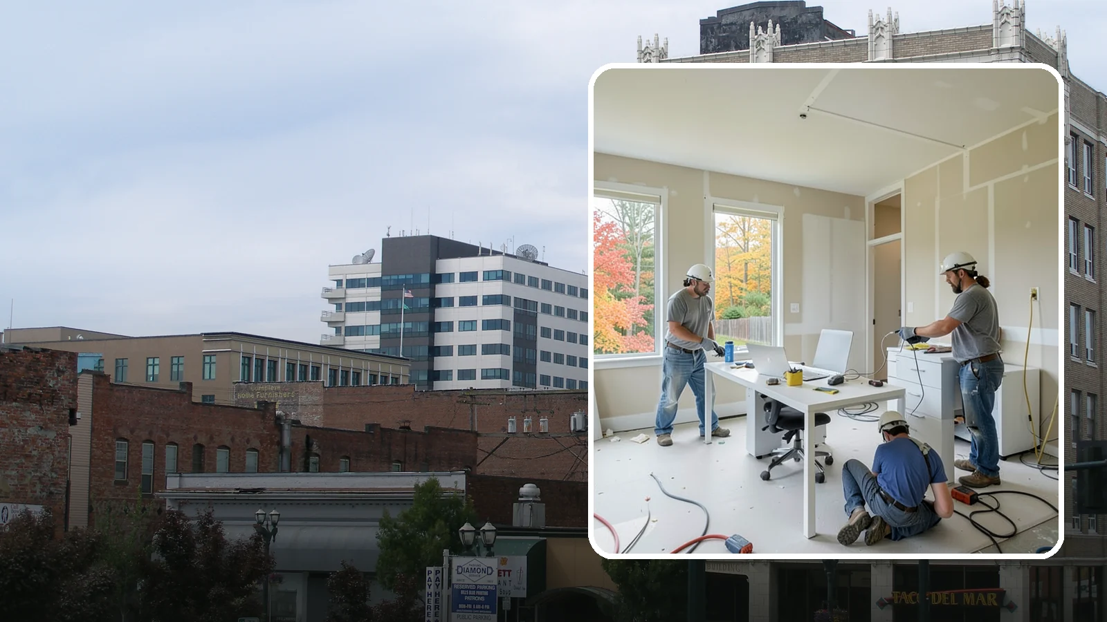 Office Buildout in Everett, Snohomish County, WA - Construction of functional, modern office environments within commercial buildings.