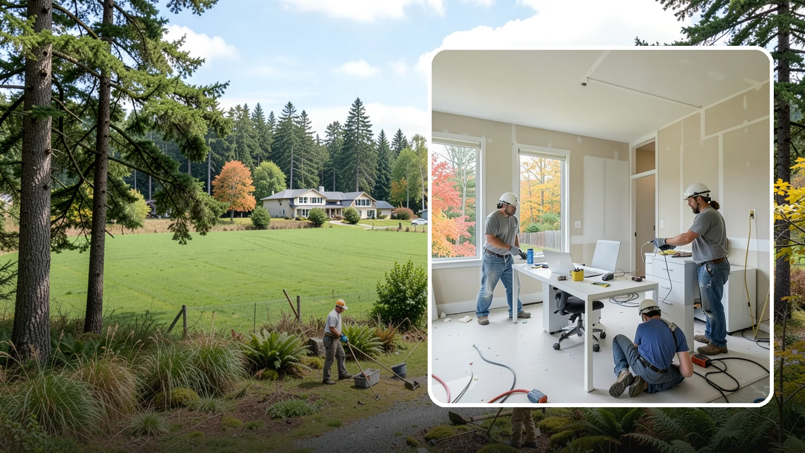 Office Buildout in Lyman, Skagit County, WA - Construction of functional, modern office environments within commercial buildings.