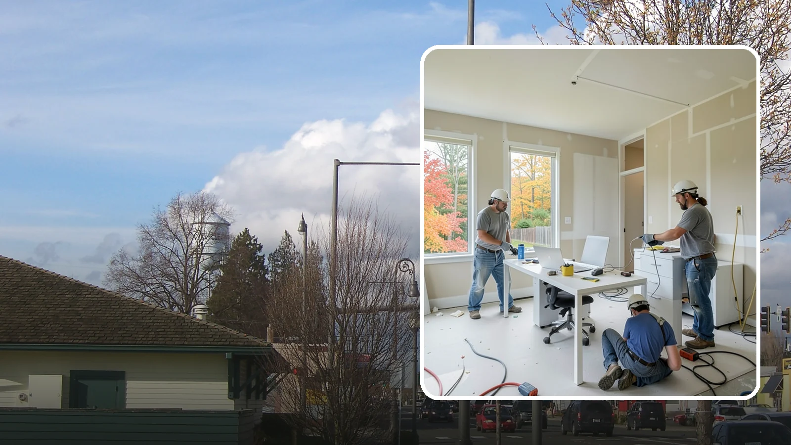 Office Buildout in Marysville, Snohomish County, WA - Construction of functional, modern office environments within commercial buildings.