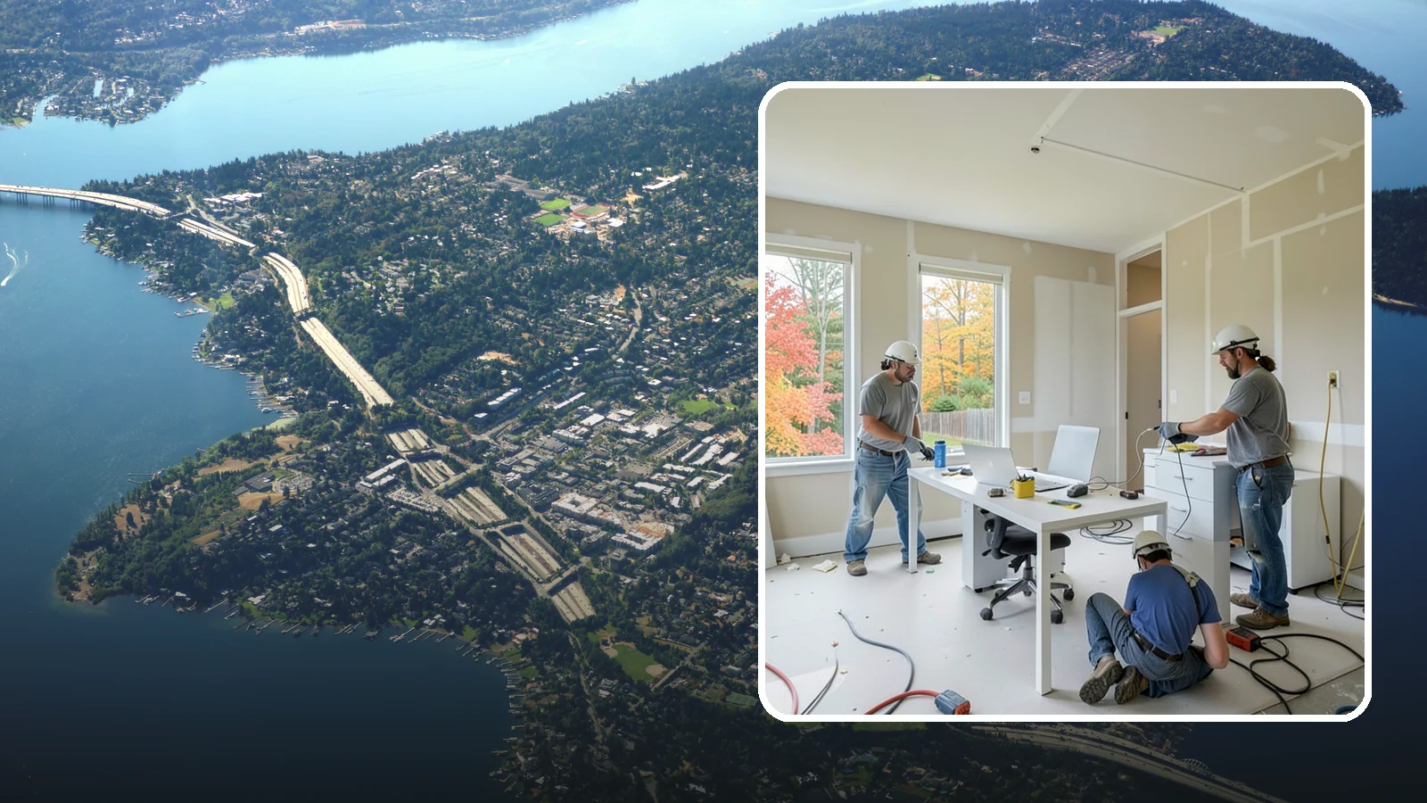 Office Buildout in Mercer Island, King County, WA - Construction of functional, modern office environments within commercial buildings.