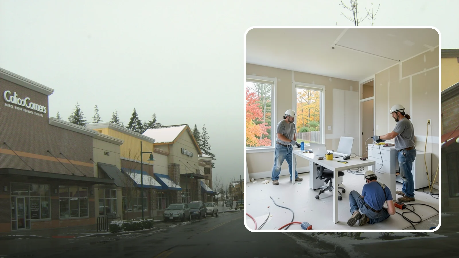 Office Buildout in Mill Creek, Snohomish County, WA - Construction of functional, modern office environments within commercial buildings.