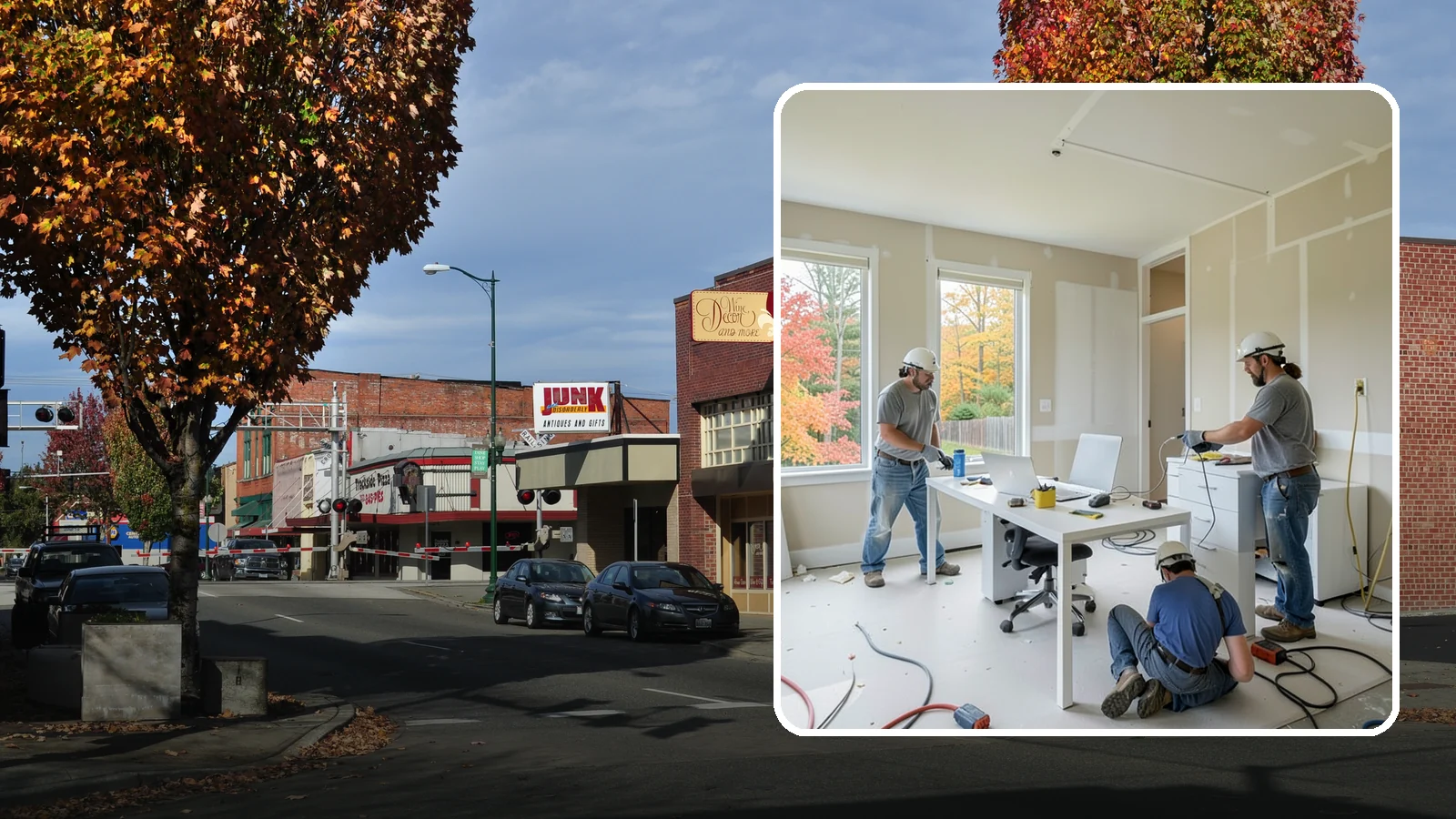 Office Buildout in Puyallup, Pierce County, WA - Construction of functional, modern office environments within commercial buildings.