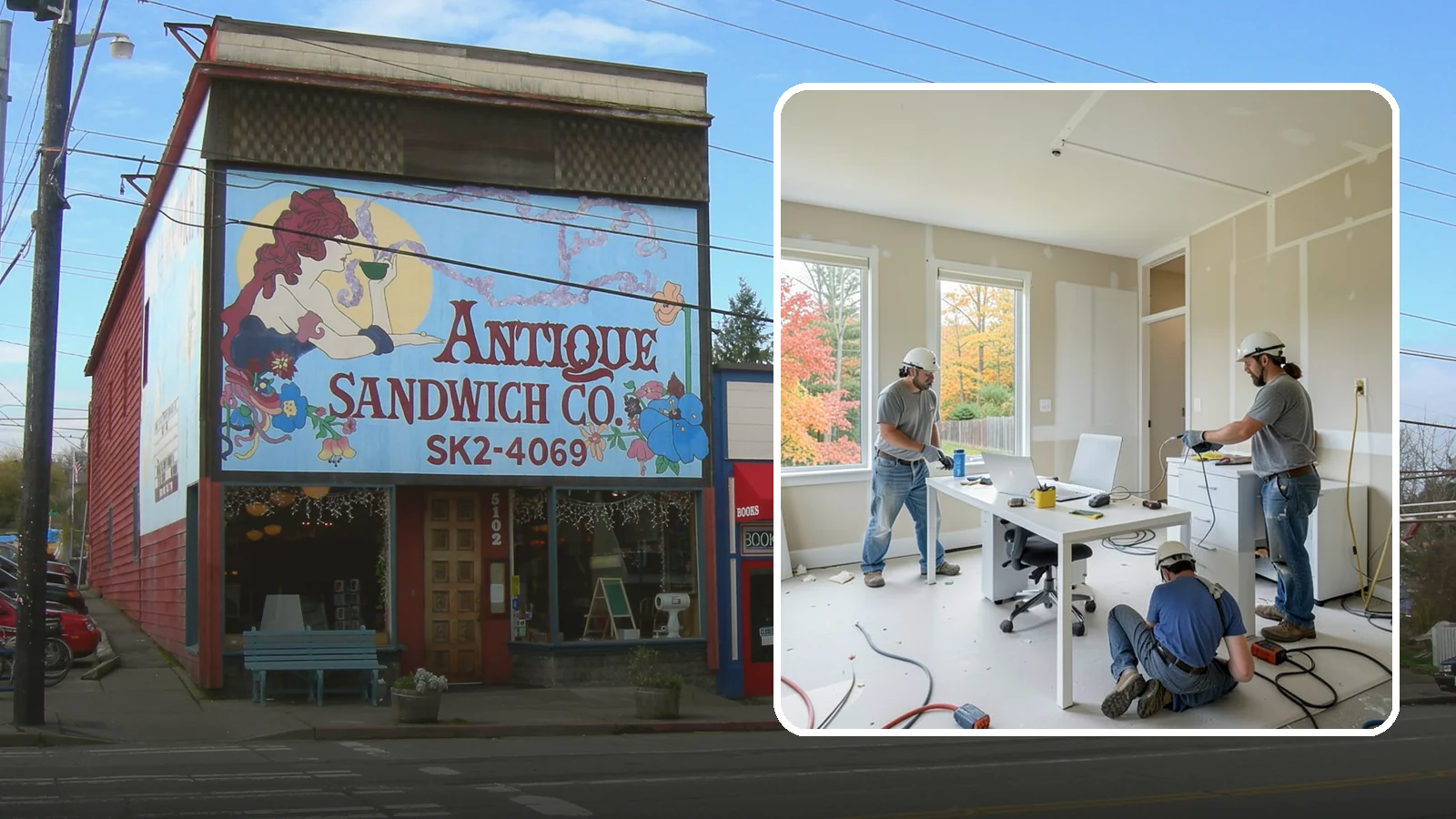 Office Buildout in Ruston, Pierce County, WA - Construction of functional, modern office environments within commercial buildings.