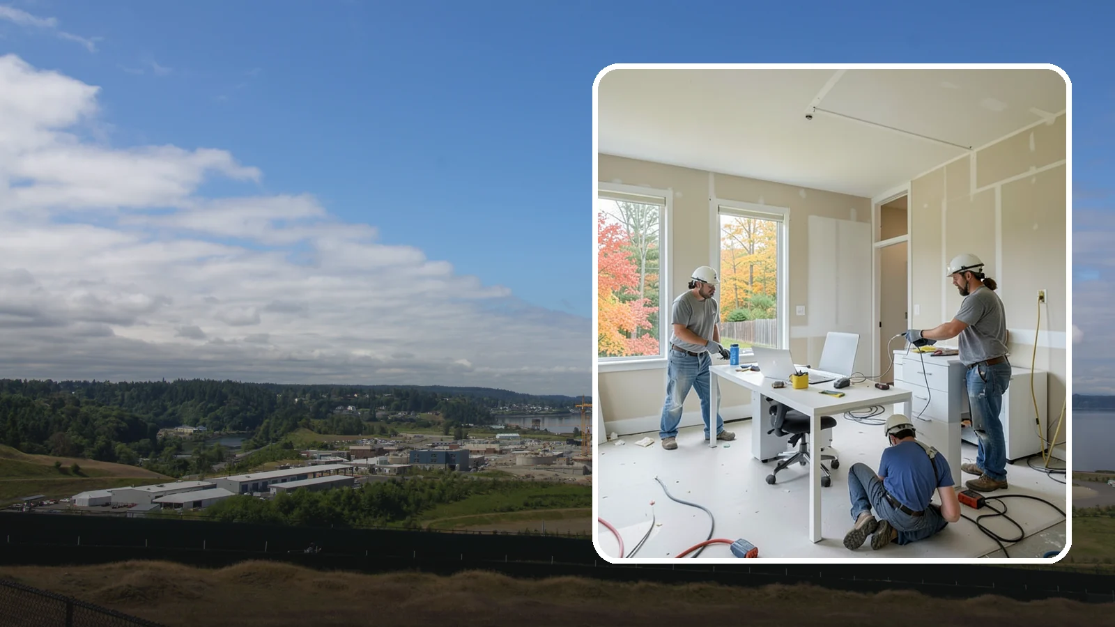 Office Buildout in University Place, Pierce County, WA - Construction of functional, modern office environments within commercial buildings.