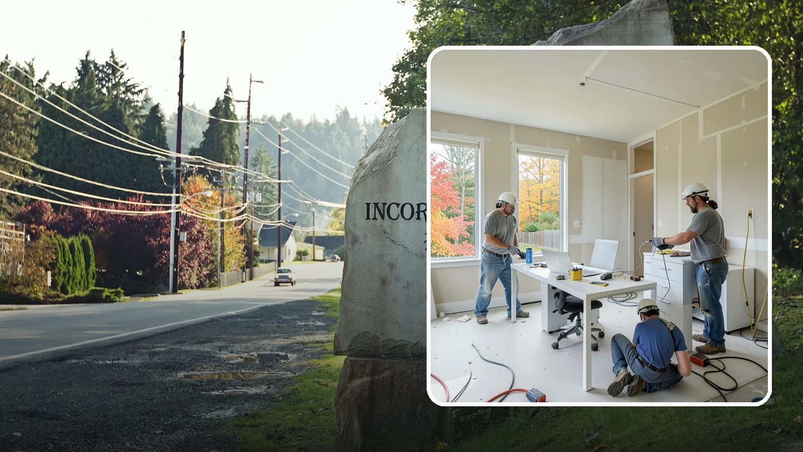 Office Buildout in Wilkeson, Pierce County, WA - Construction of functional, modern office environments within commercial buildings.
